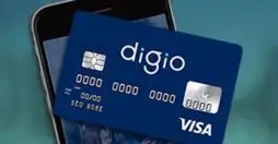 um celular e o cartão de crédito digio