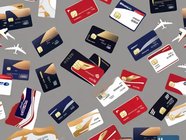 Various credit cards fanning out