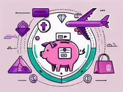 A nubank credit card surrounded by symbols of various benefits such as a plane (travel benefits)