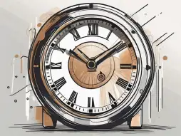 A credit card emerging from a clock