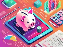 A digital bank displayed on a tablet screen