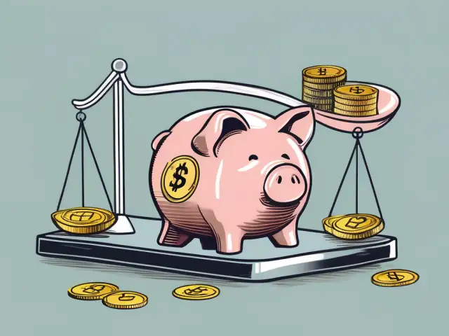 A wallet with various types of currency flowing into a piggy bank