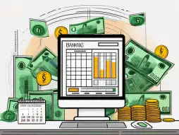 A computer screen displaying a banking website with a section highlighted for checking the pis balance
